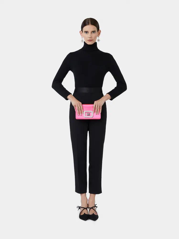 Shop Roger Vivier Viv' Choc Jewel Mini Bag In Satin In Pink