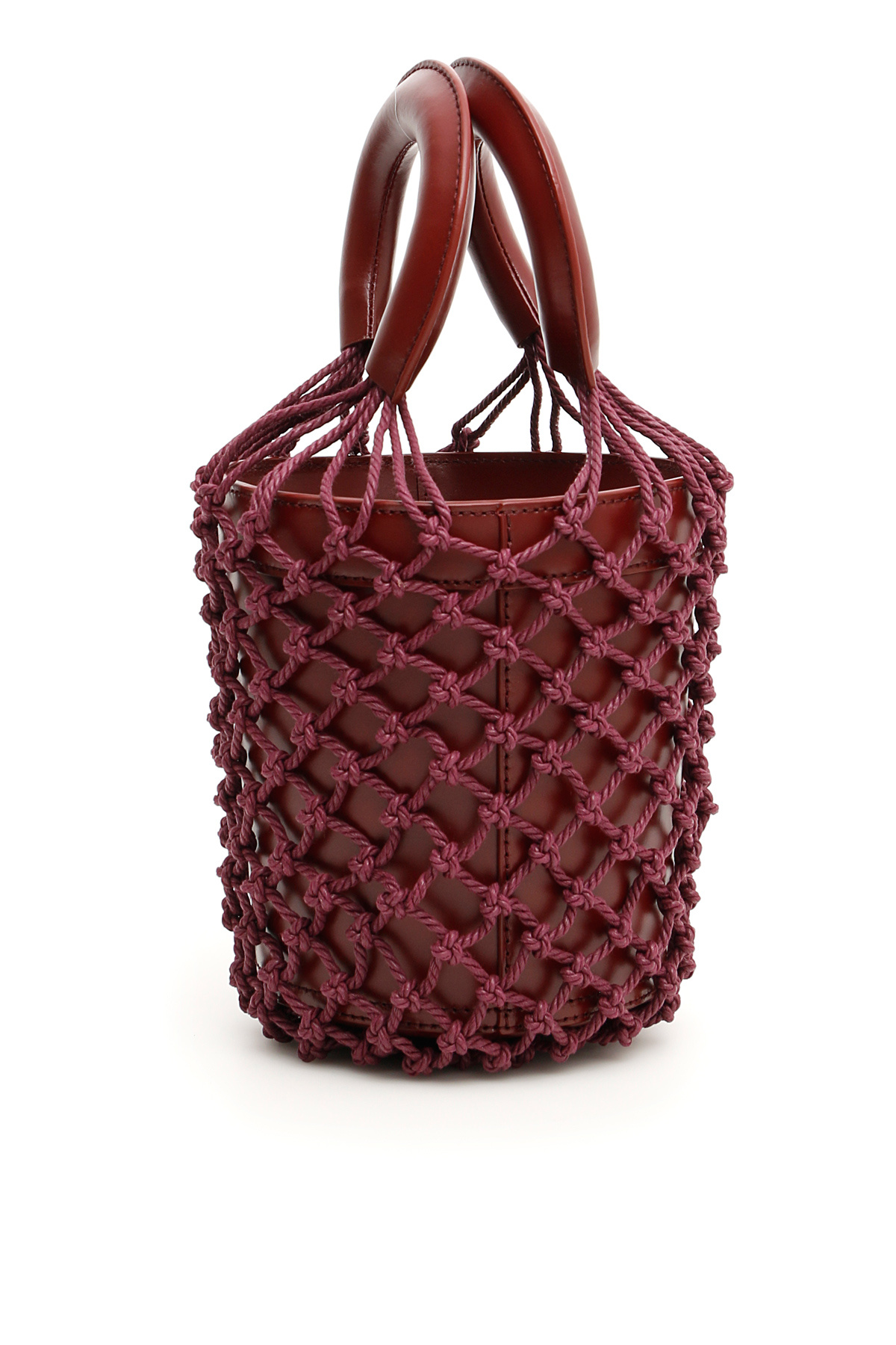 Shop Staud Moreau Net Bucket Bag In Brown