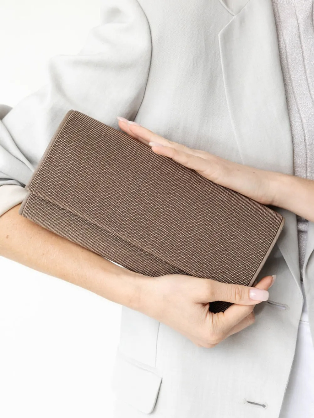 Shop Brunello Cucinelli Precious Clutch Bag In Brown