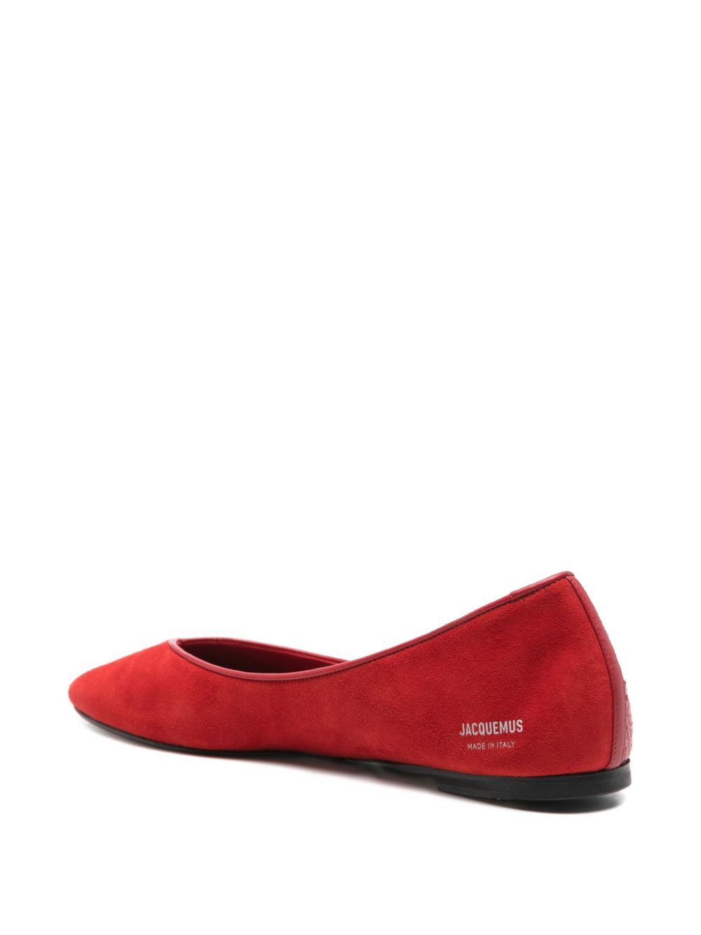 Jacquemus Les Ballerines Mixed Leather Flats In Red