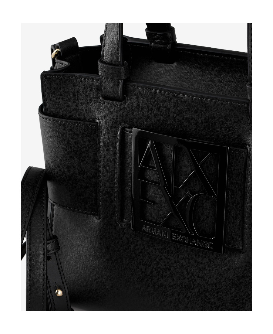 ARMANI EXCHANGE LOGO PLAQUE TOTE BAG 