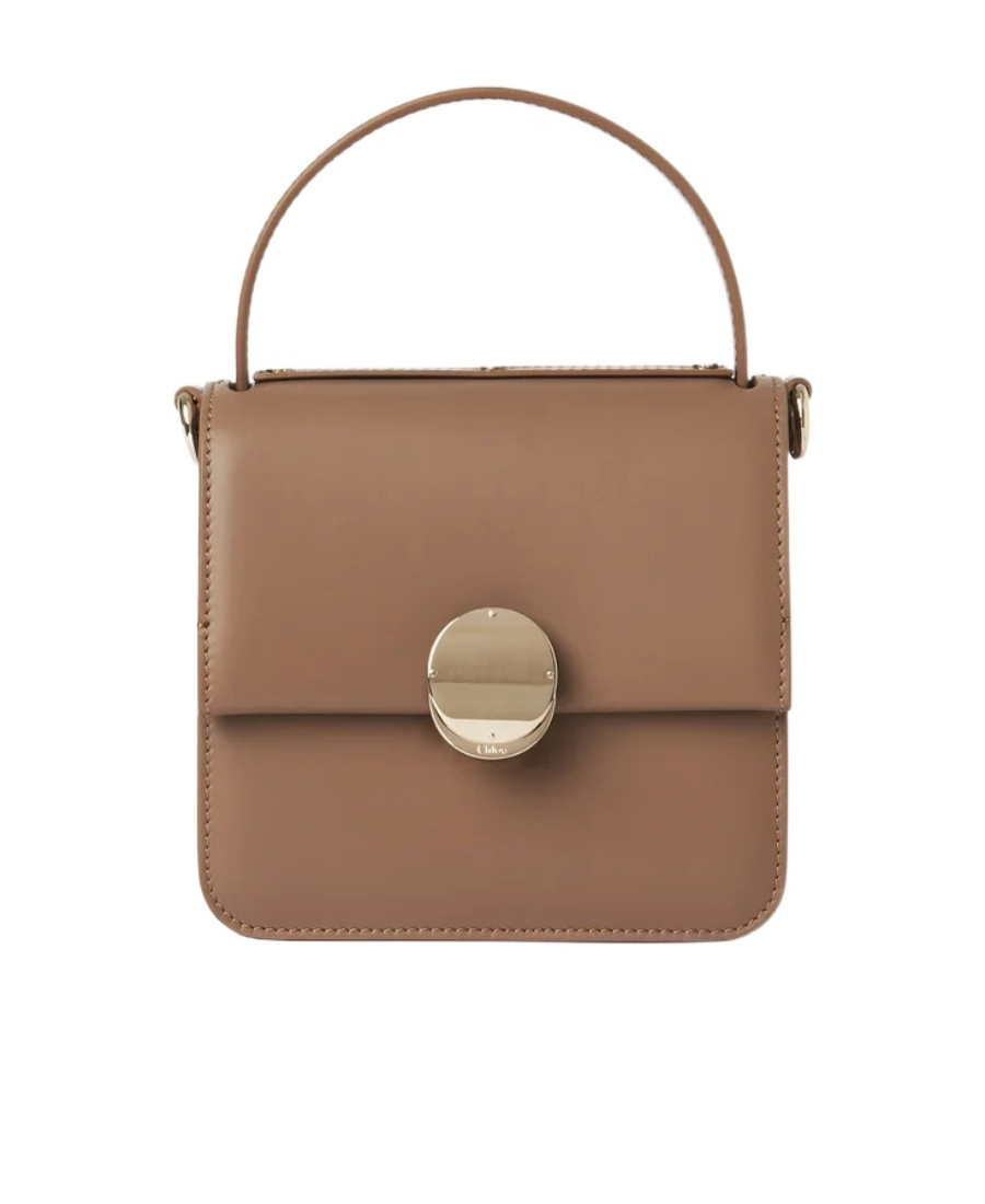 Chloé Compact Chain Strap Top Handle Bag In Brown
