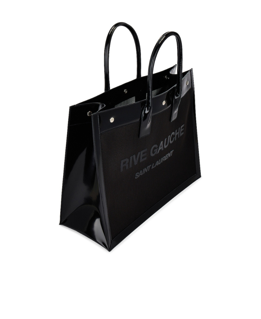 Saint Laurent Rive Gauche Debossed-logo Tote Bag In Black