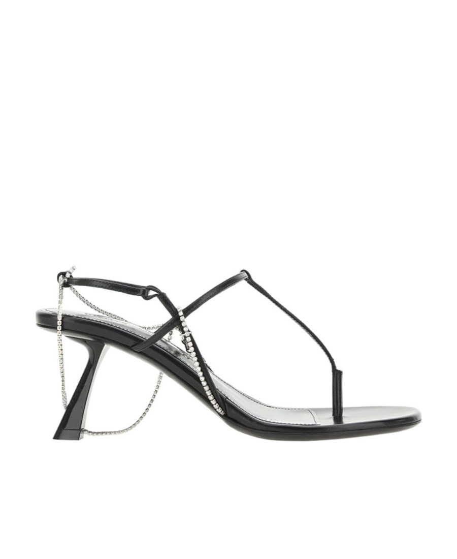 Khaite Linden 65mm Crystal-chain Sandals In Black