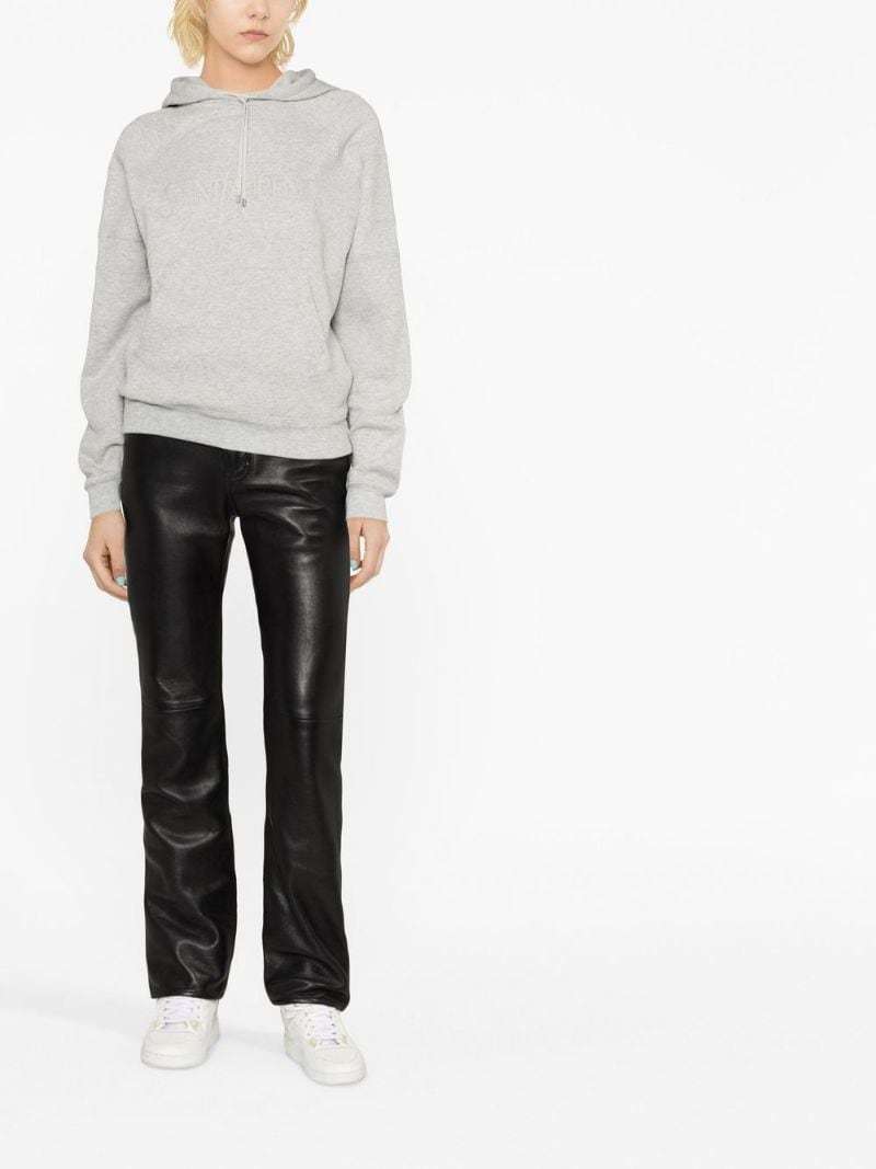 Saint Laurent Grey Hoodie With Cassandre Embroidery In Cotton Woman In Gray