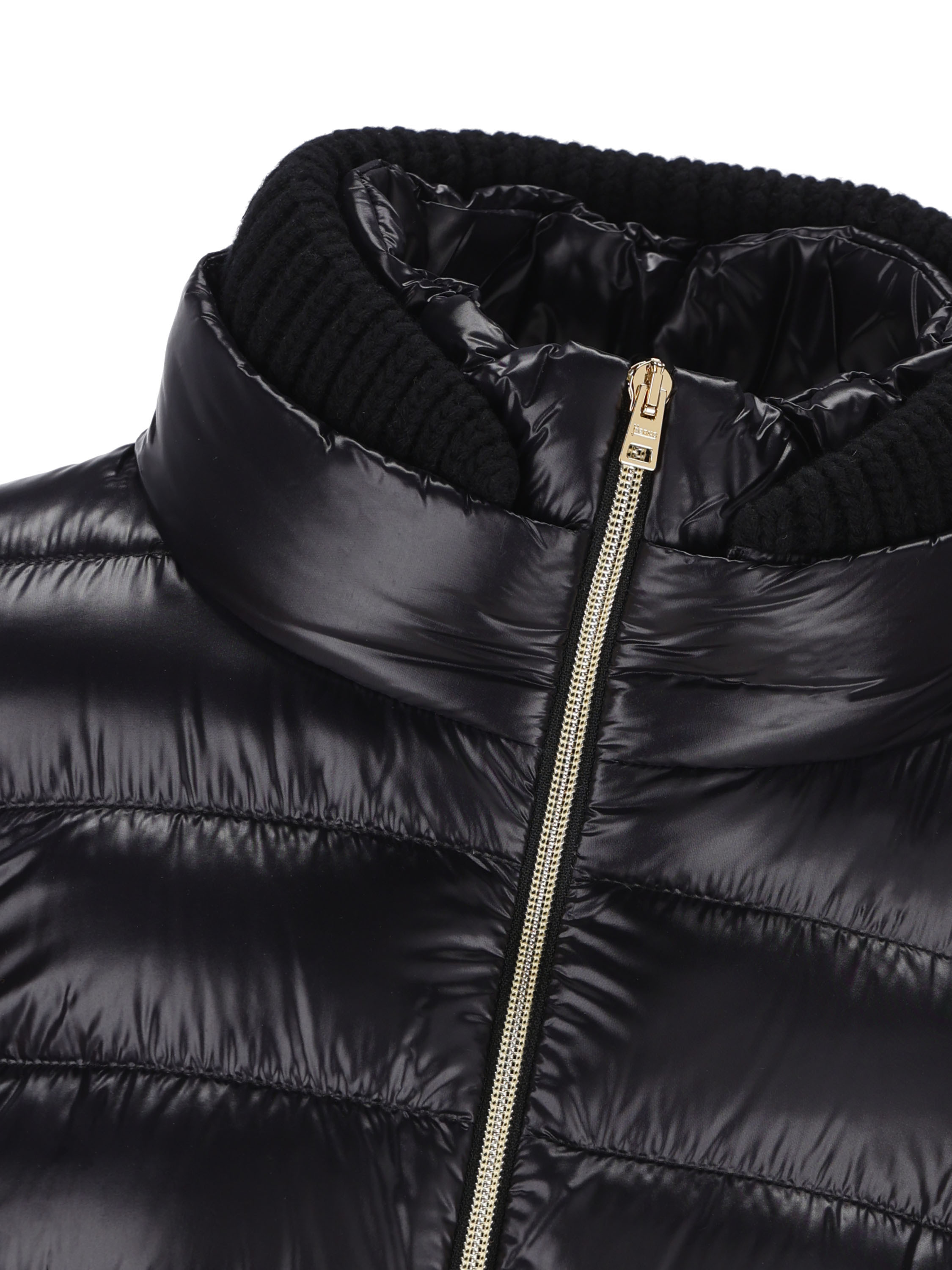 Herno Zip-up Padded Short Jacket In Black
