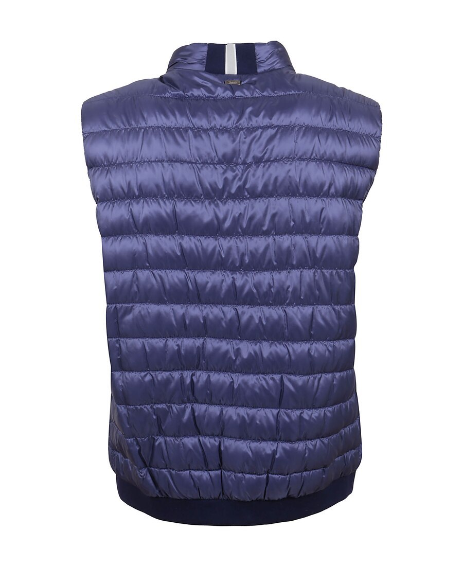 Herno Collar Padded Sleeveless Zip Pockets Jackets In Blue