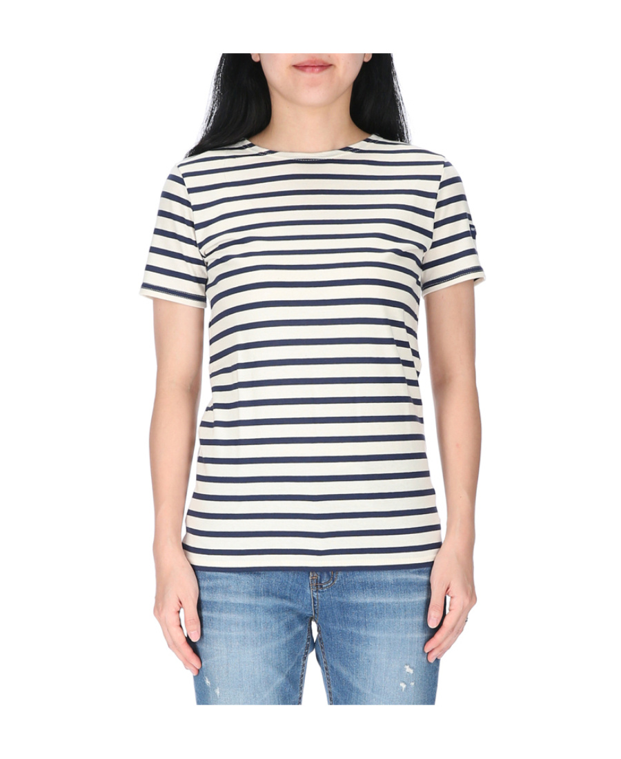Saint James Stripe Detail Short-sleeved T-shirt In White