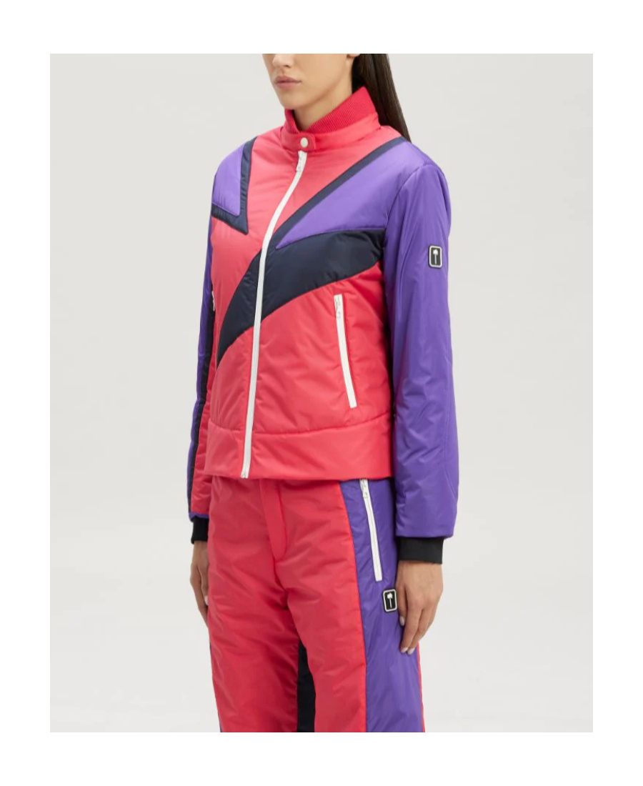 Palm Angels Thunderbolt Color-block Padded Ski Jacket In Pink