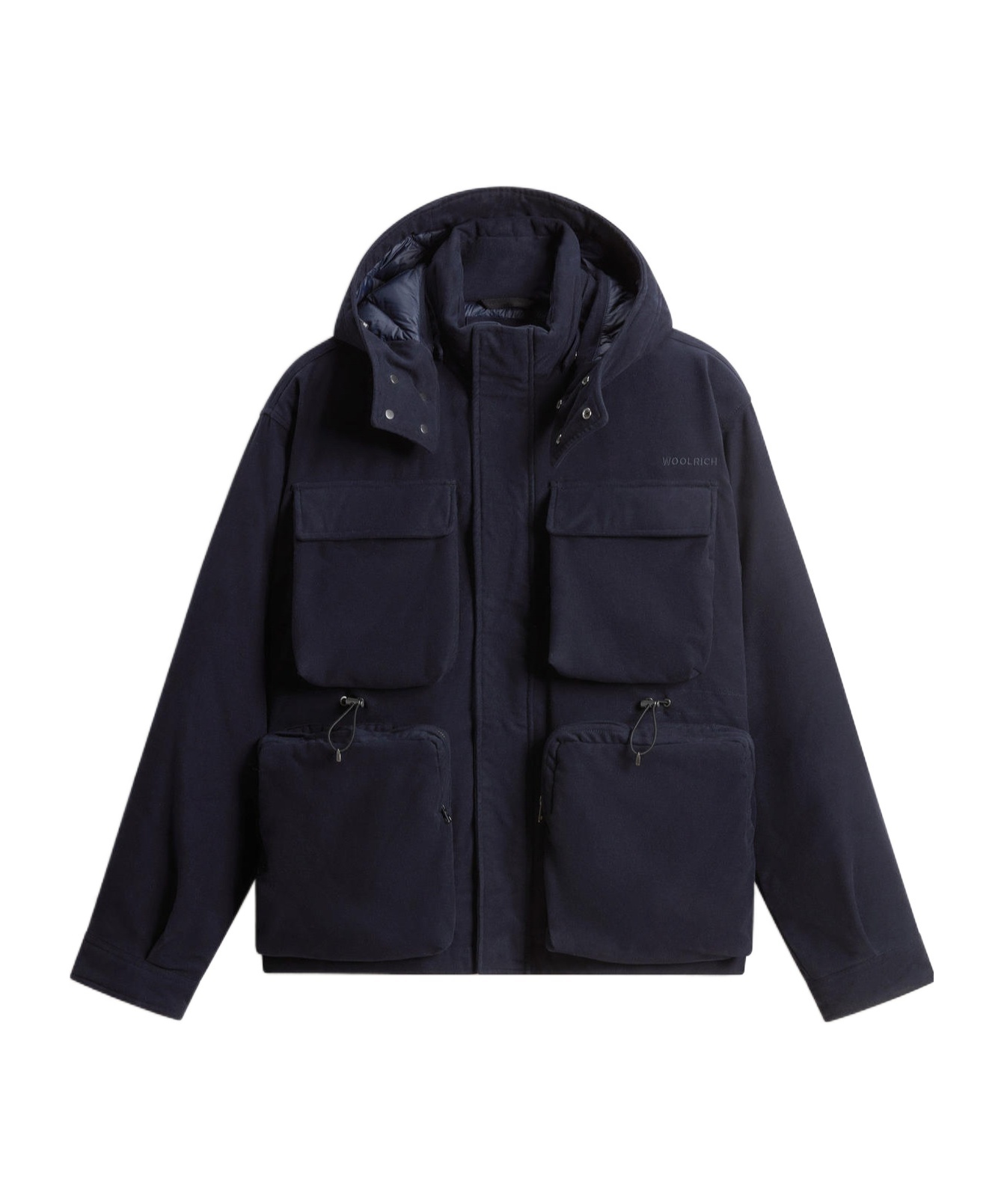 Woolrich Long-sleeved Down Jacket In Black