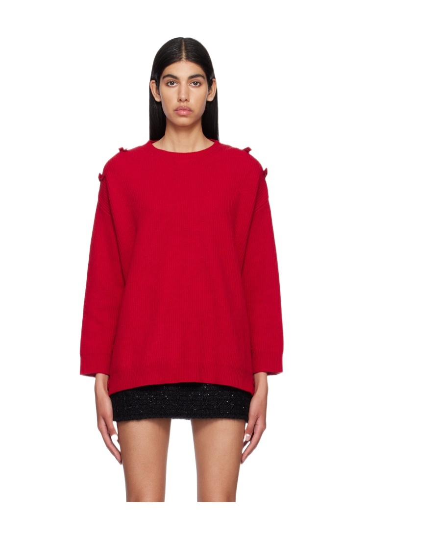 Valentino Long-sleeved Sweater In Red