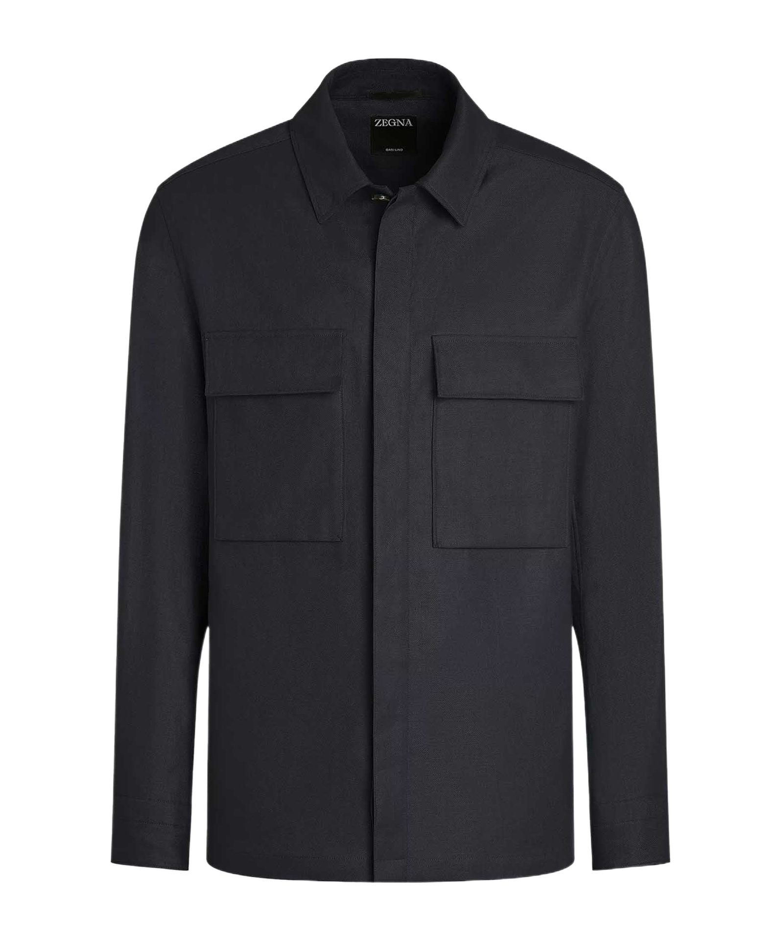 Shop Zegna Long-sleeved Shirt Coat In Black