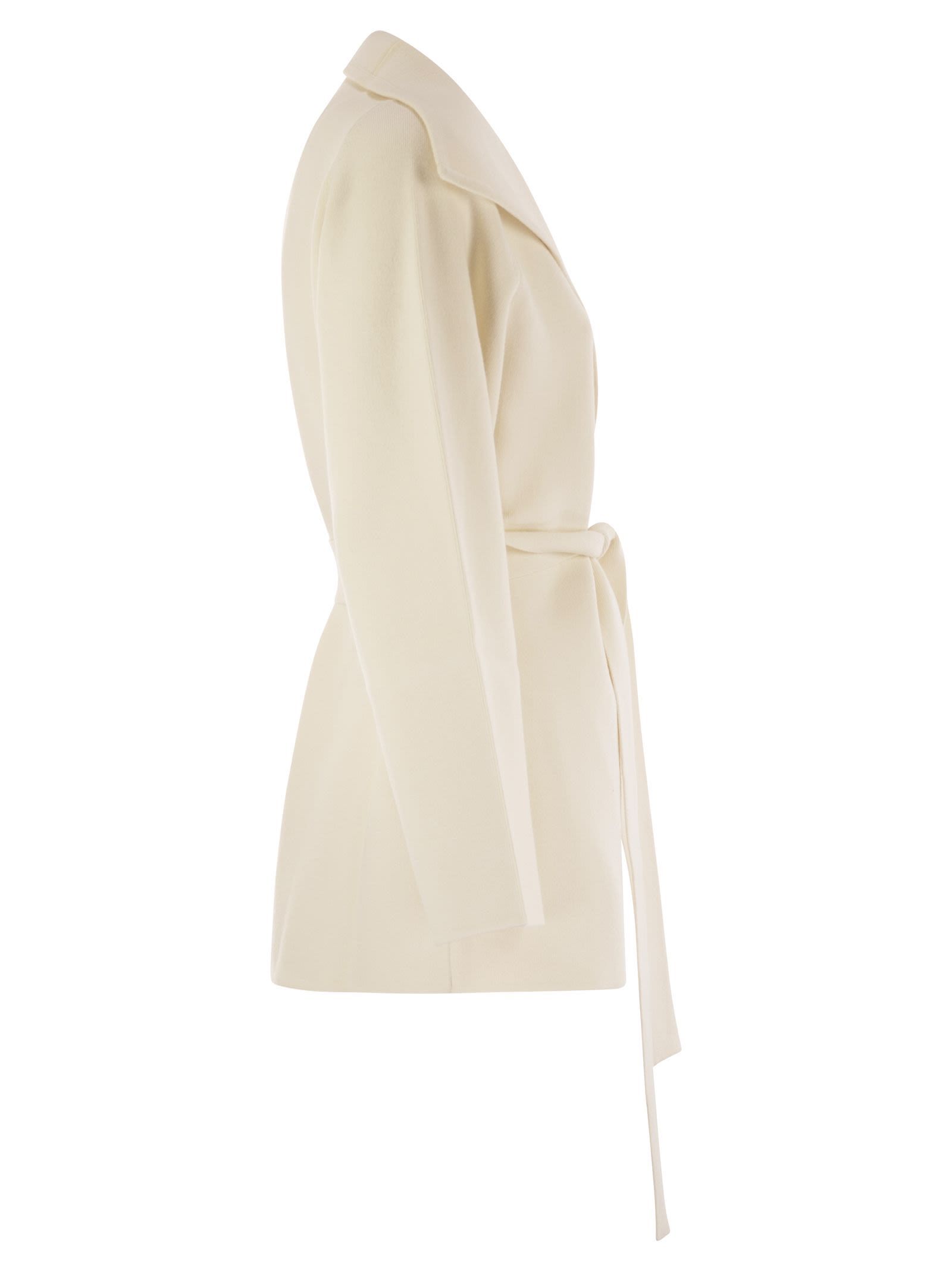 Max Mara Rea Belted Coat In White