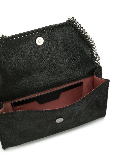 Stella Mccartney Mini Falabella Shaggy Dear Faux Leather Crossbody Bag In Black