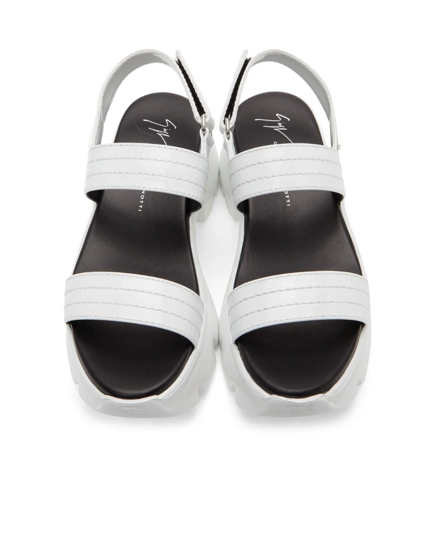 Giuseppe Zanotti Apocalypse 20 Womens Chunky Slingback Sport Sandals In White
