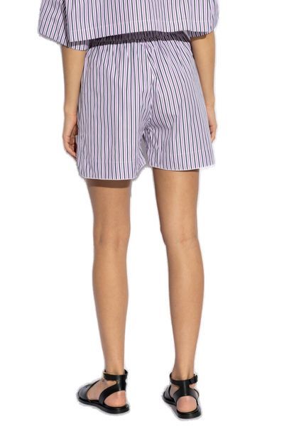 Palm Angels Striped Pattern Shorts In Purple