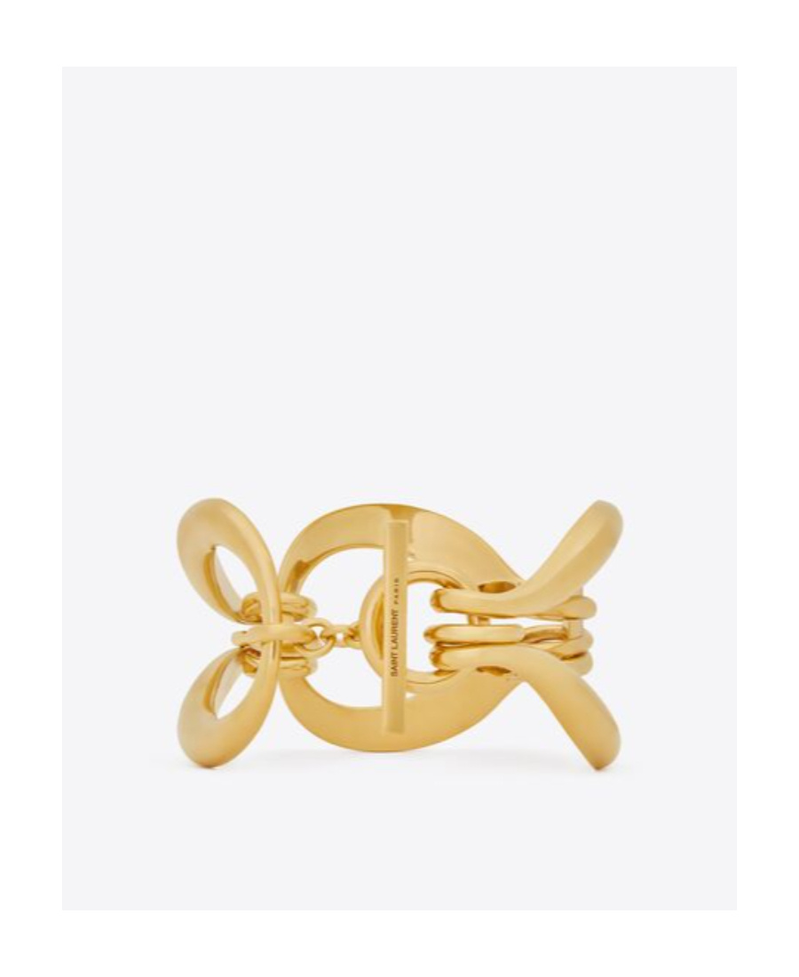 Saint Laurent Oversized Hook-chain Bracelet In Yellow