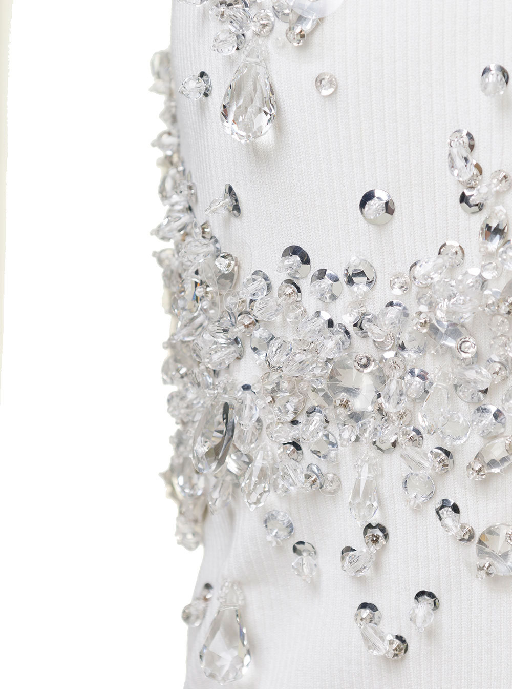 Bottega Veneta Crystal-embellished Jersey Tank Top In White