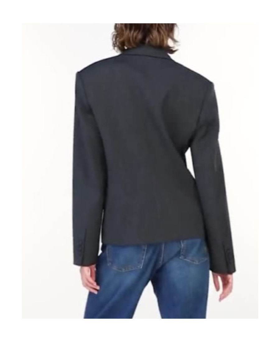 Pinko Tie-waist Wool-blend Blazer In Black