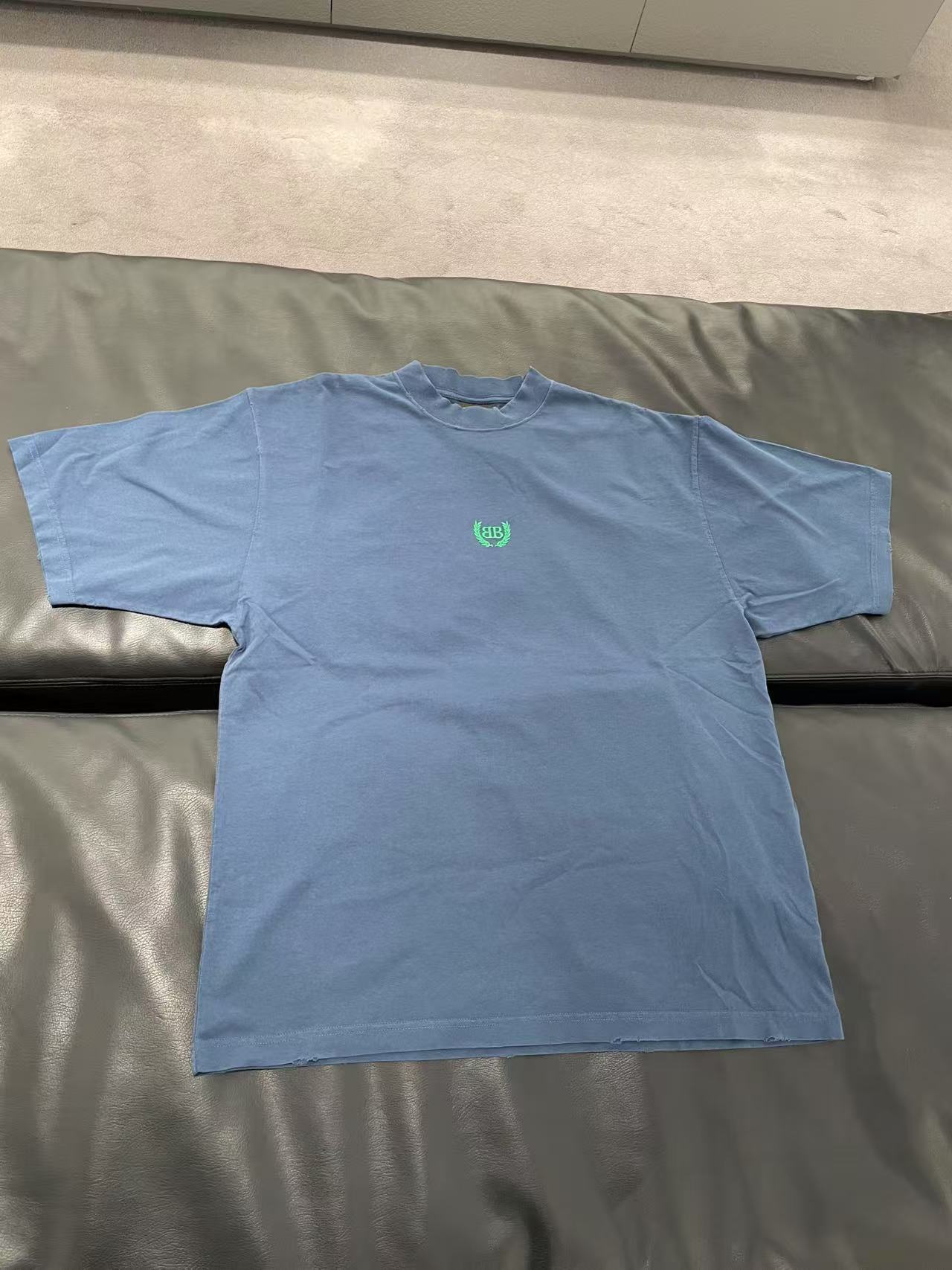 Balenciaga Men Laurel Classic T-shirt In Blue