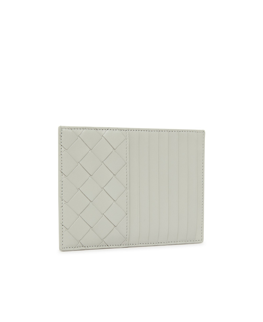Bottega Veneta Intrecciato Woven Card Bag In Gray