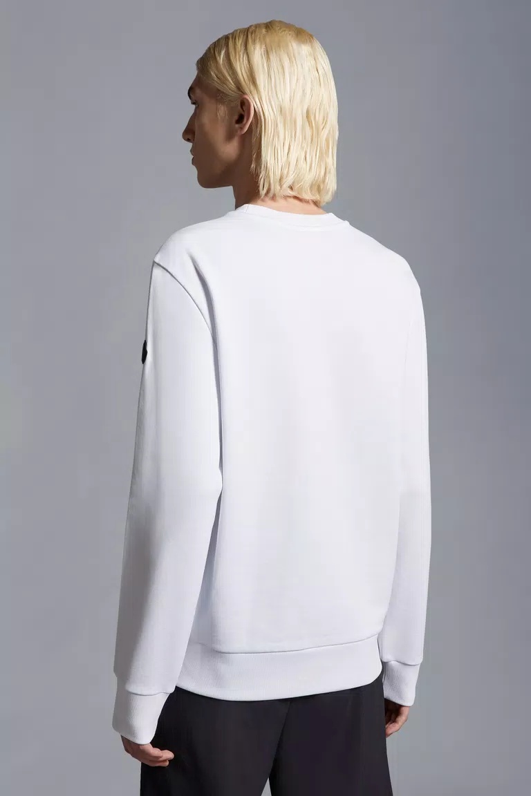 Moncler Logo-print Cotton Sweatshirt In White