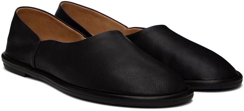 Shop The Row Round Head Loafer Shoes In Black