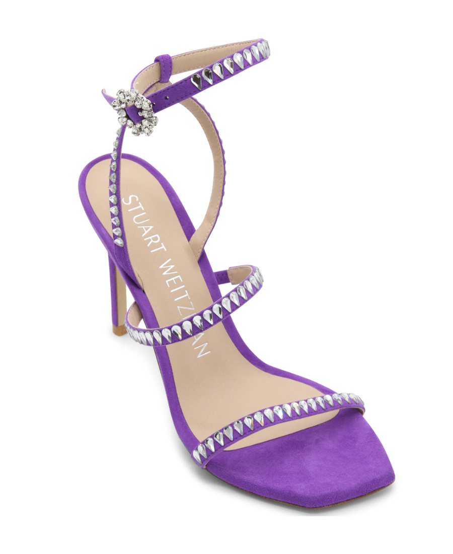 Stuart Weitzman Gemcut 100mm Stiletto Sandals In Purple