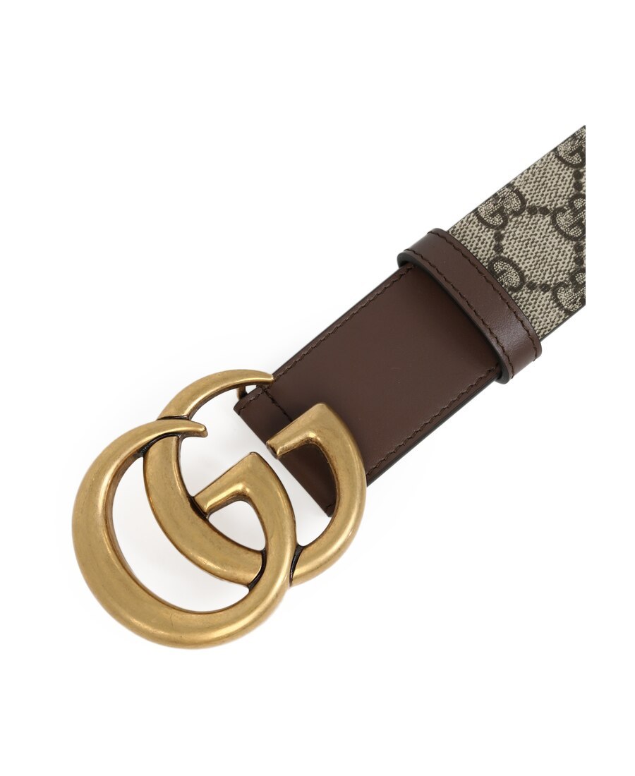 Gucci Double G Buckle Gg Belt In Brown