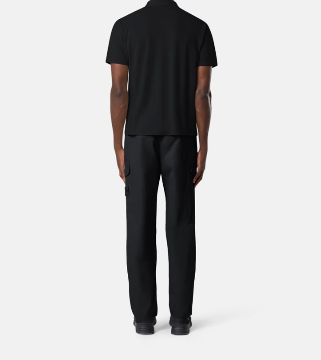Stone Island 2200205 Organic Cotton Jersey 'fissato' Effect In Black