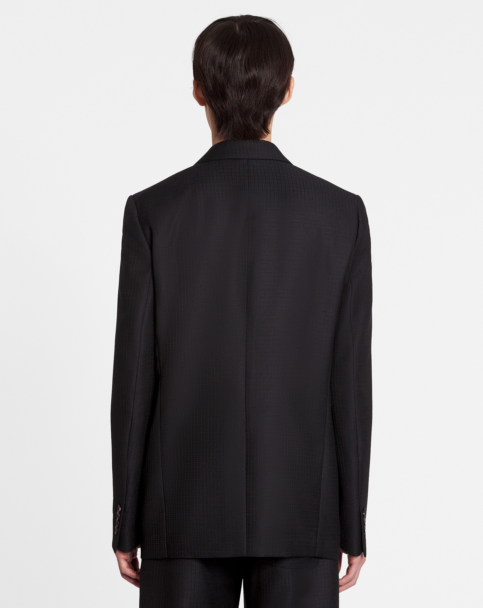 Lanvin Checked Double-breasted Blazer In Black