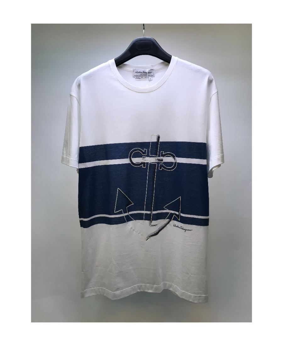 Ferragamo Logo Short Sleeved T-shirt In Gray