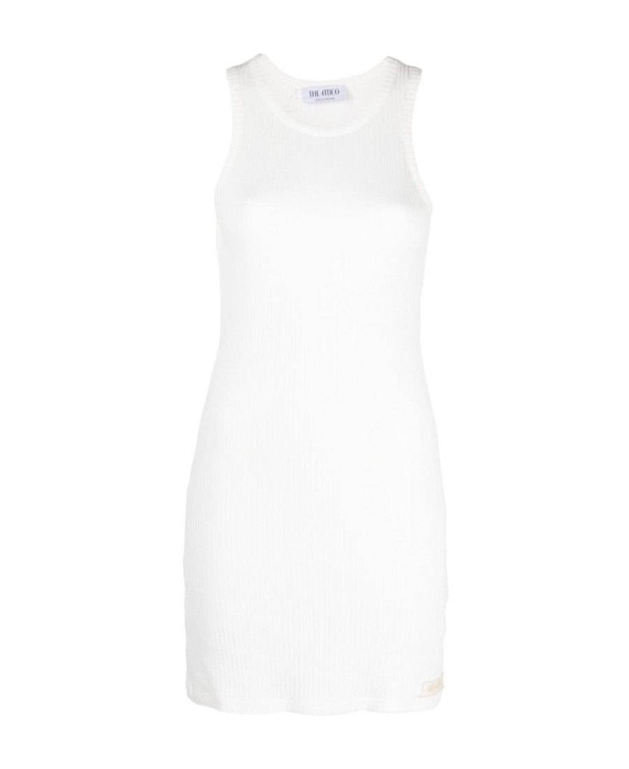 Shop Attico The Ribbed Tank Top In White