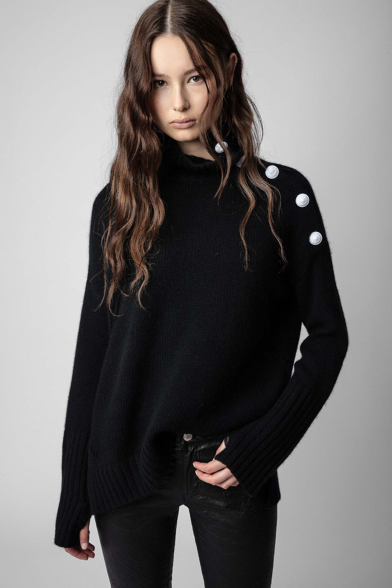 Zadig & Voltaire Turtleneck Long-sleeved Sweater In Black