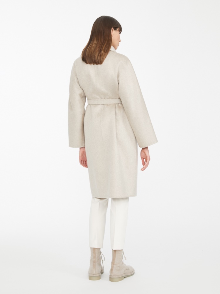 Shop Max Mara Lilia Belted Long-sleeved Coat In Nude