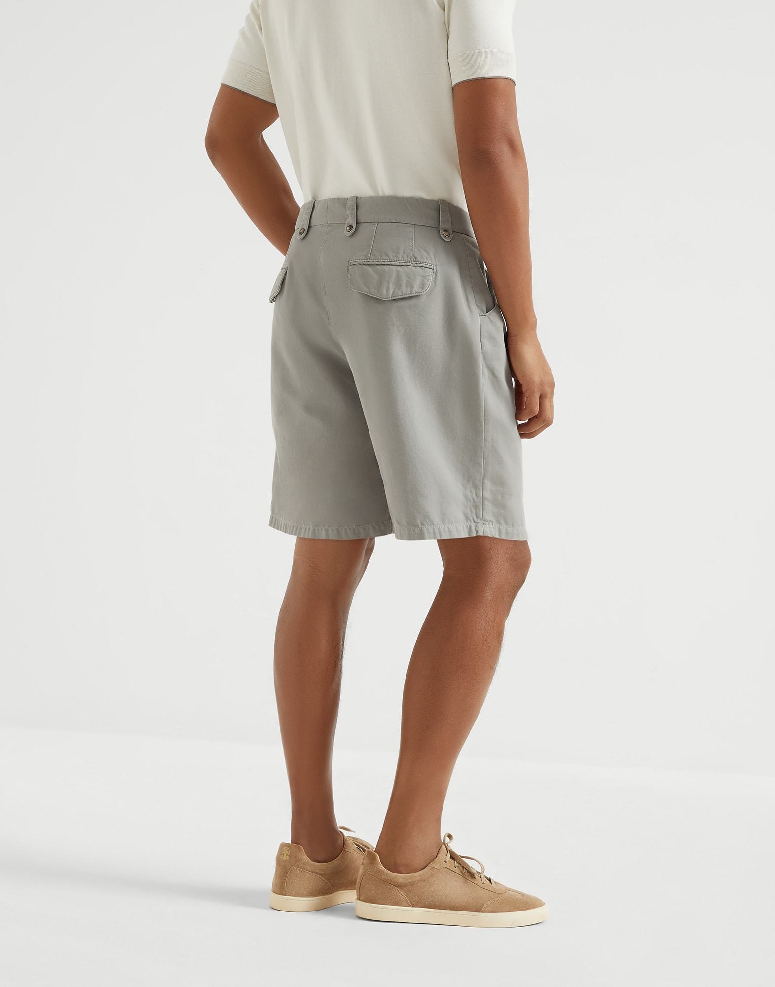 Brunello Cucinelli Gabardine-weave Bermuda Shorts In Khaki