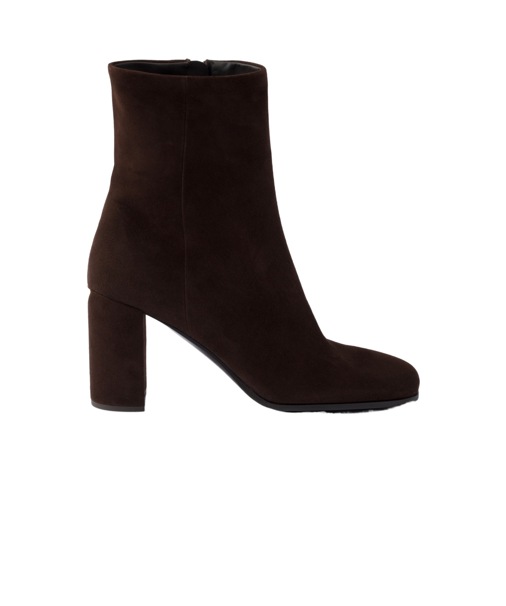 Prada Womens Brown Brand-plaque Suede Heeled Ankle Boots Eur 36 / 3 Uk In Brown