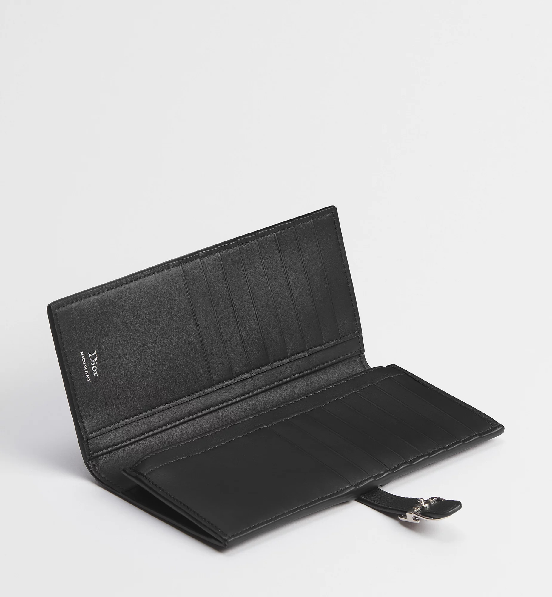Dior Normandie Long Bifold Wallet In Black