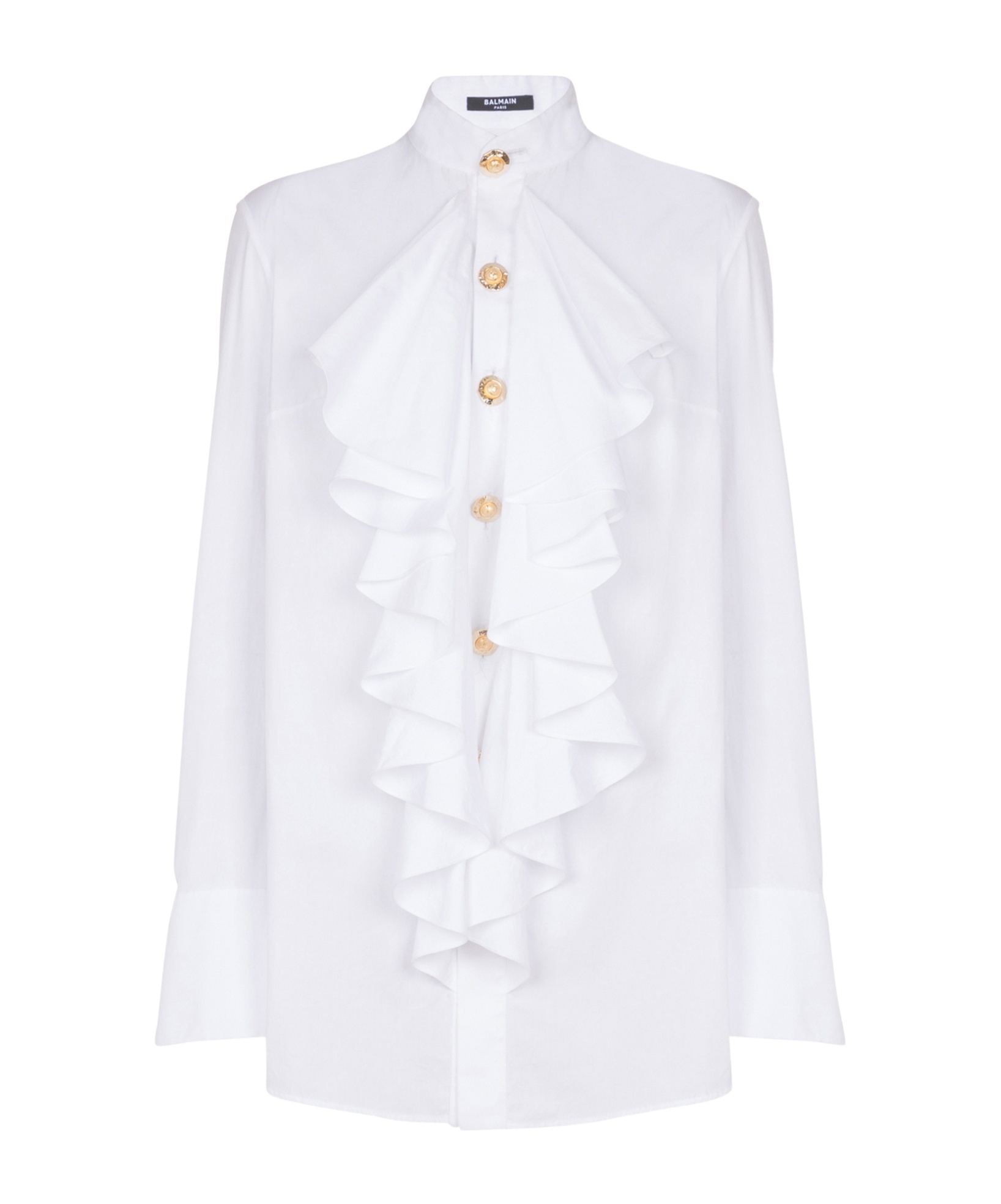 BALMAIN BALMAIN RUFFLED POPLIN SHIRT