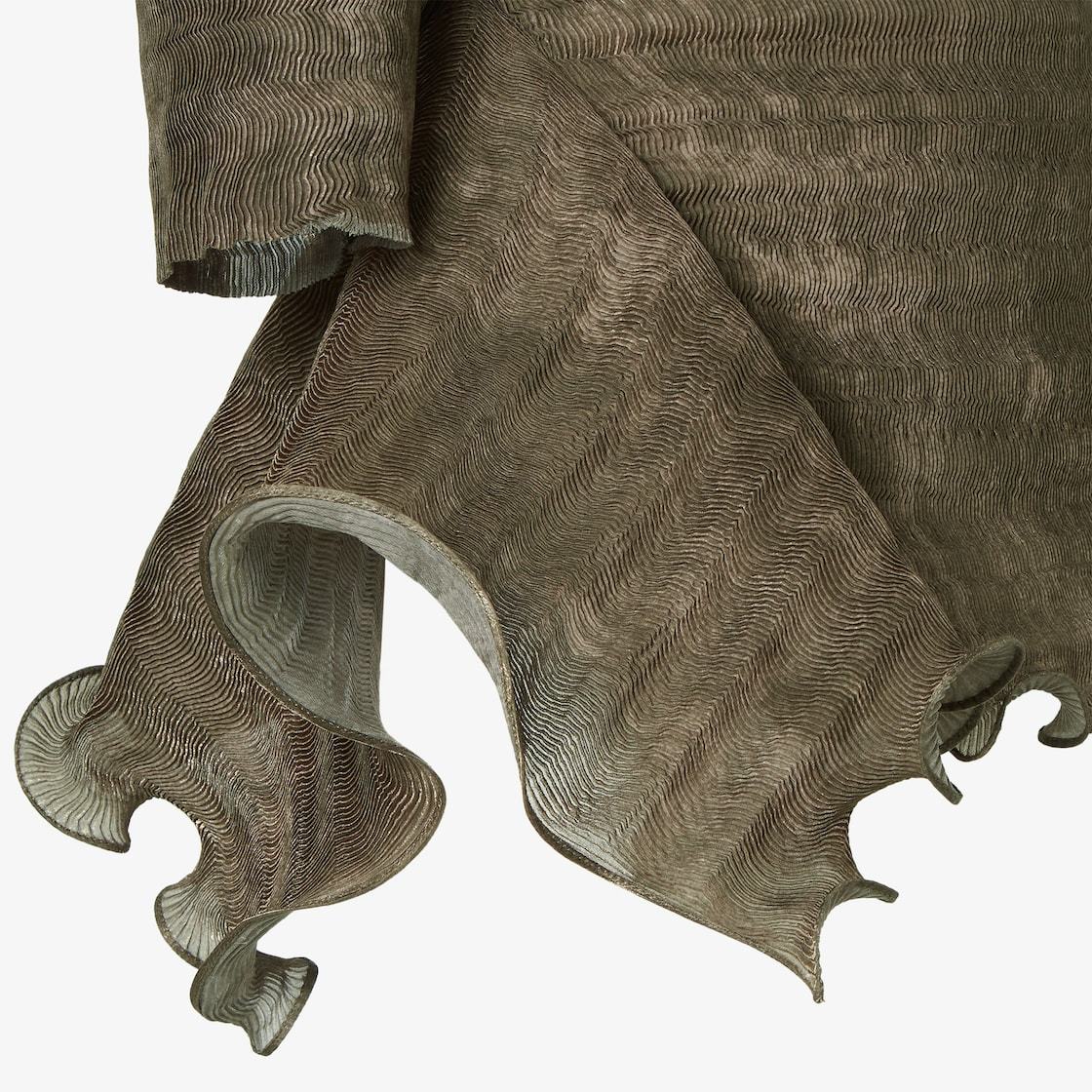 Fendi Green Printed Pleated Sweater In Green