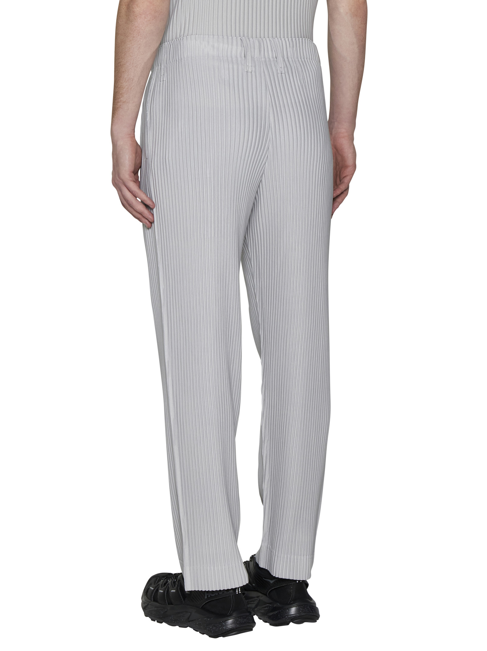 ISSEY MIYAKE BASIC TAPERED PLISSÉ TROUSERS