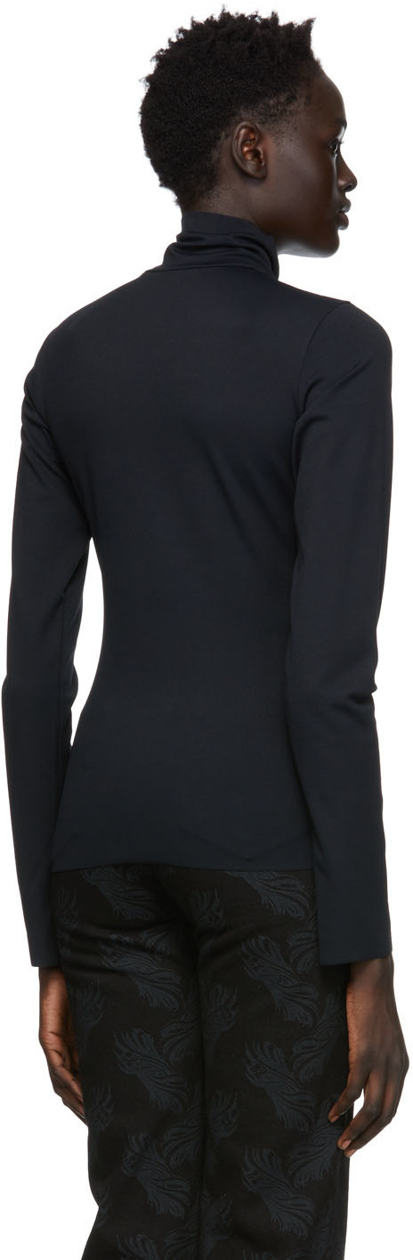 We11 Done High-neck Studded Long Sleeve Top In Black