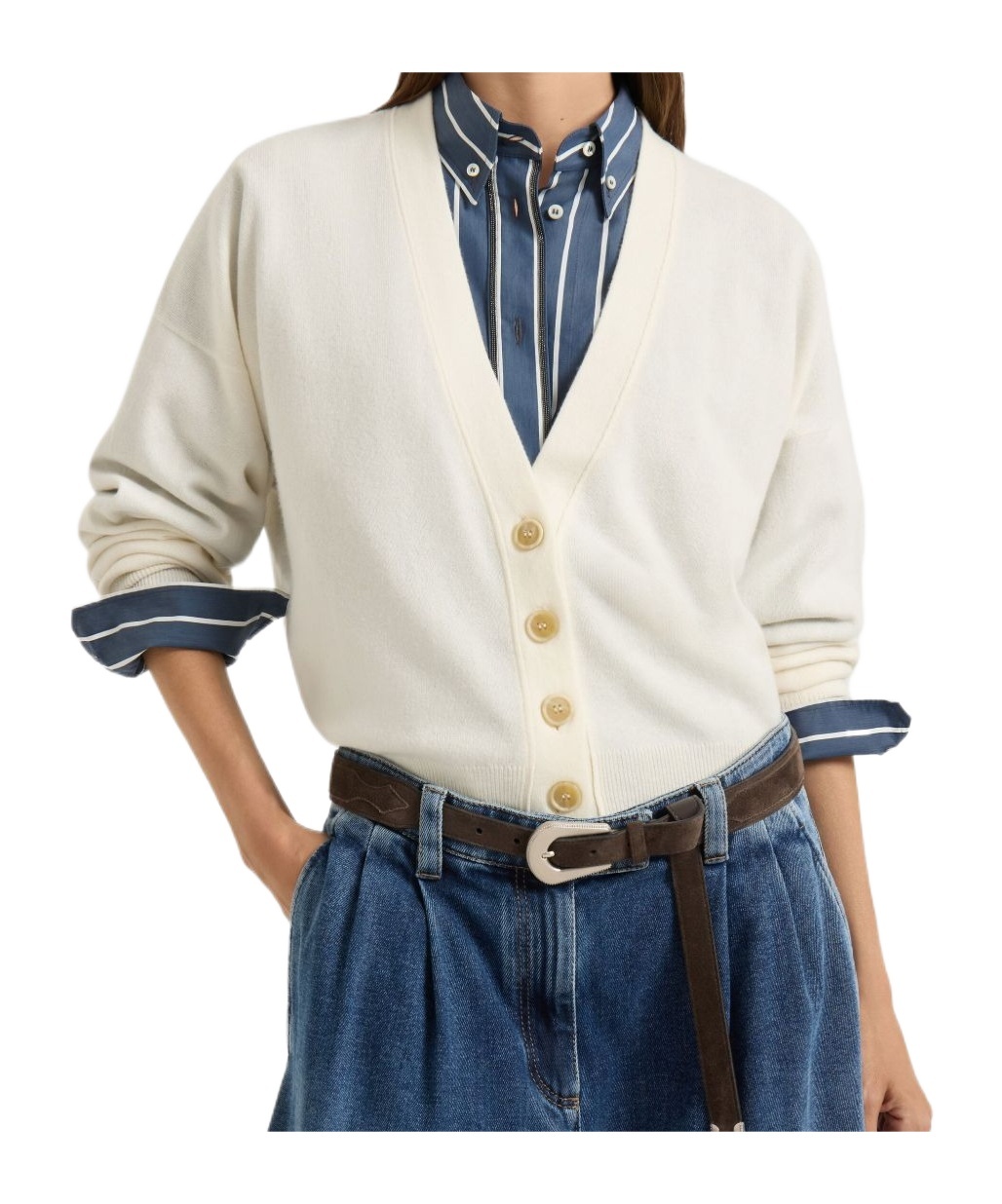 Brunello Cucinelli Button-front Cashmere Cardigan In Neutral