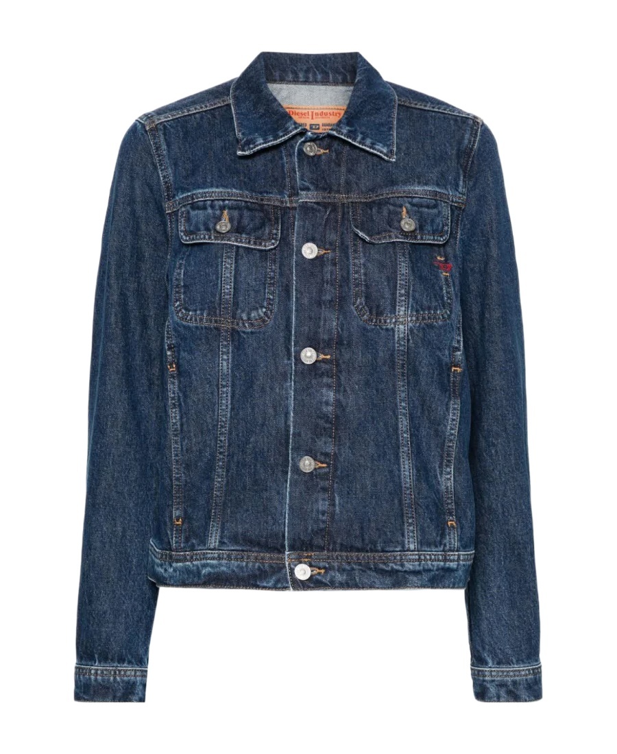 Diesel Zip Up Denim Jacket In Blue