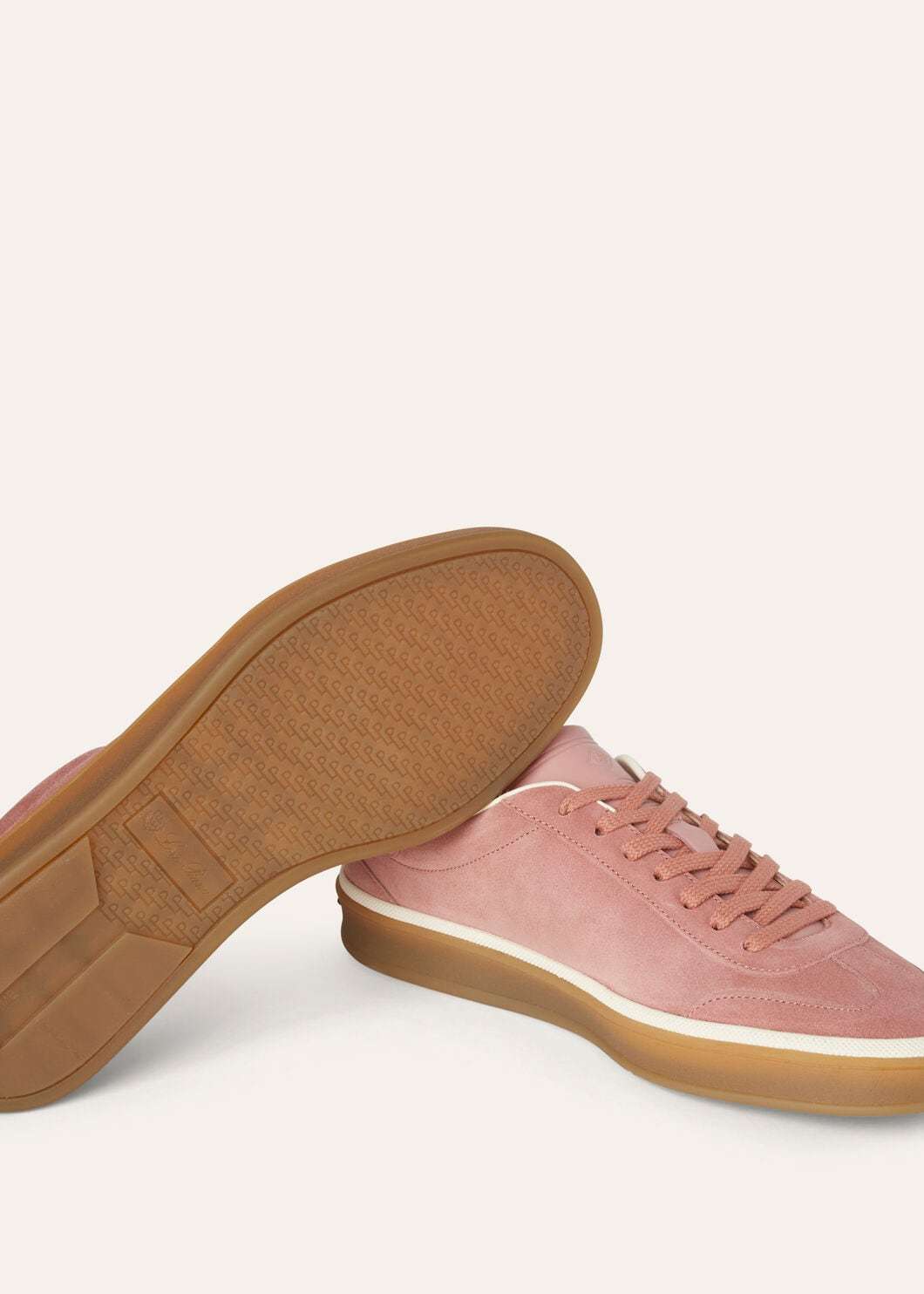 Loro Piana Mixed Leather Low-top Tennis Sneakers In Cherry Blossoms