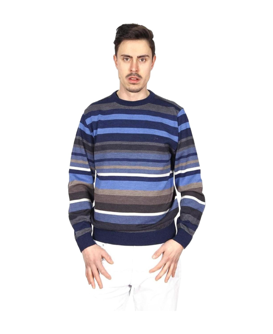 Paul & Shark Striped Pullover In Blue