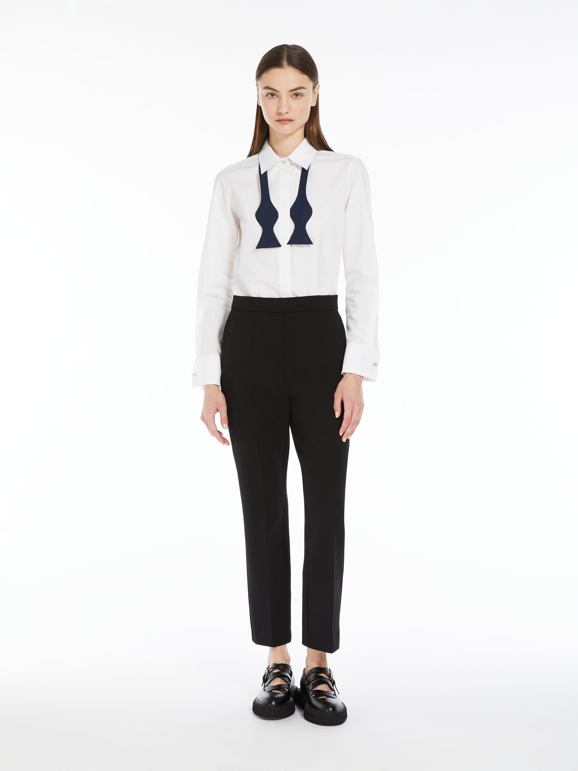 Max Mara Bow Tie Detail Shirt In White