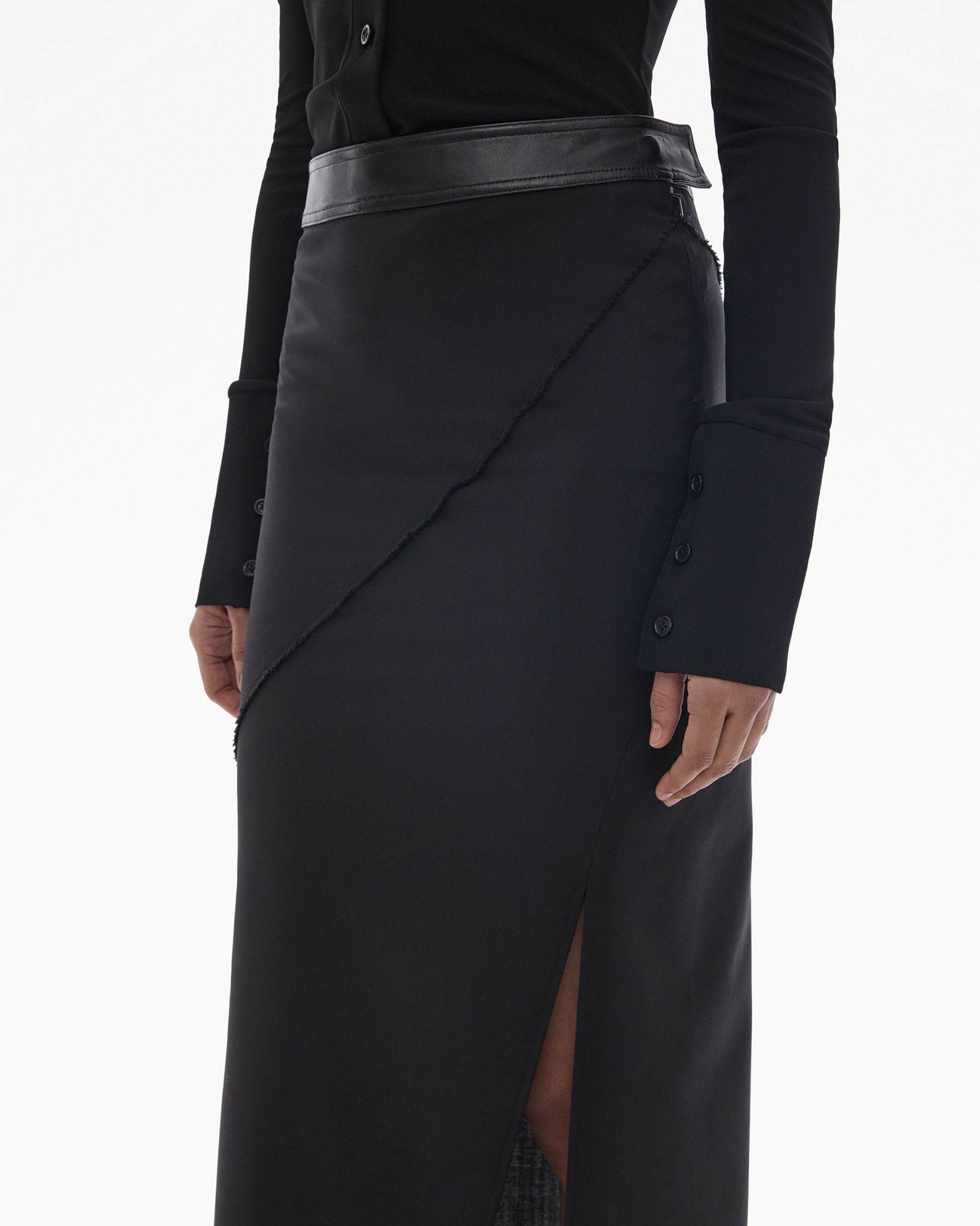 Shop Helmut Lang Twisted Stretch Skirt In Black
