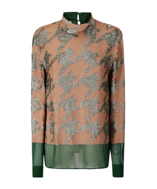 DRIES VAN NOTEN DRIES VAN NOTEN EMBELLISHED PANELLED BLOUSE