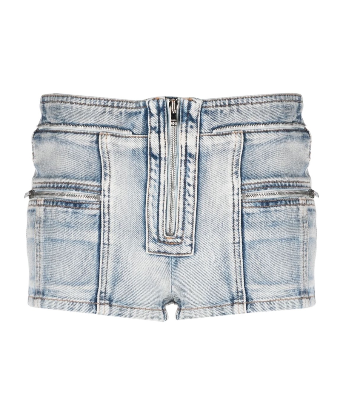 Isabel Marant Lary Mini Denim Shorts In Gray